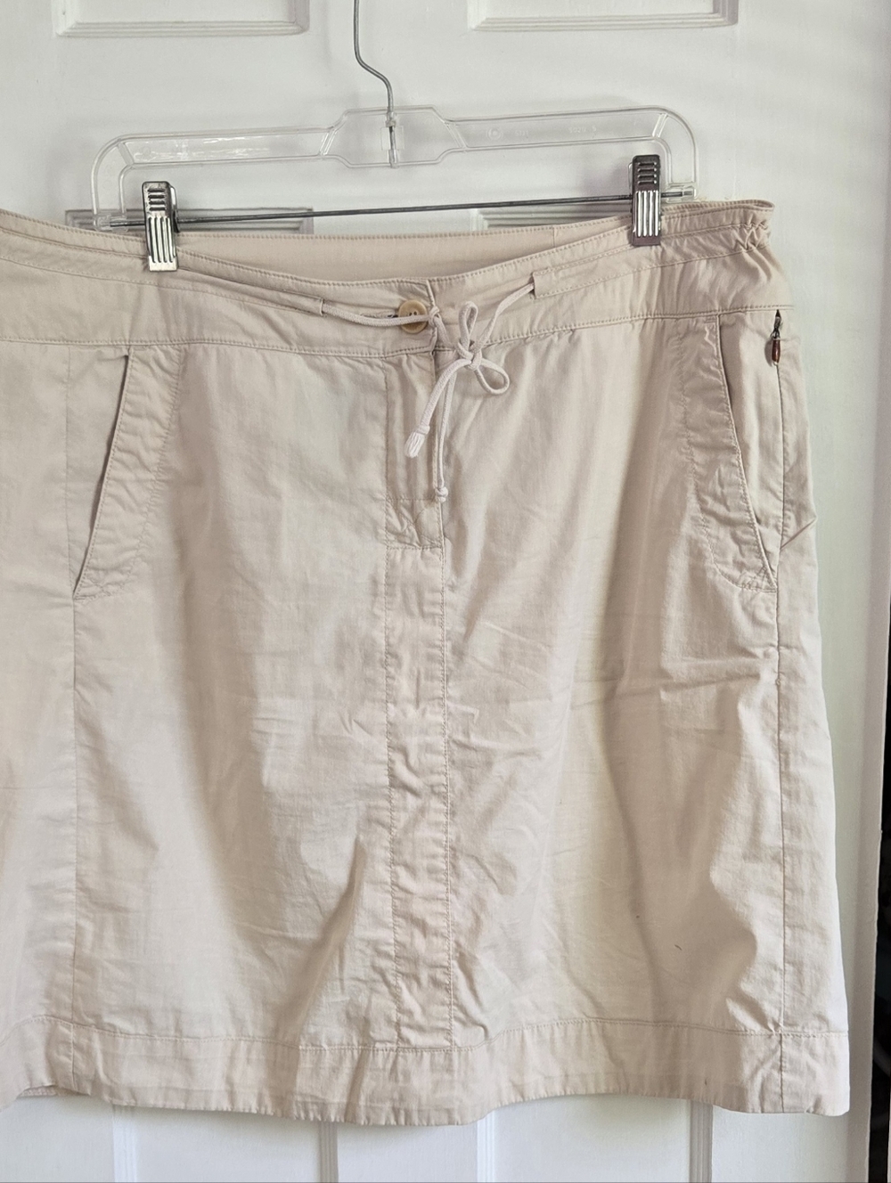 Women's Casual Drawstring Skirt - Light Beige
